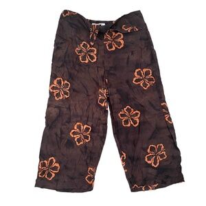 Santiki Brown Hawaiian Batik Pants Size Medium
